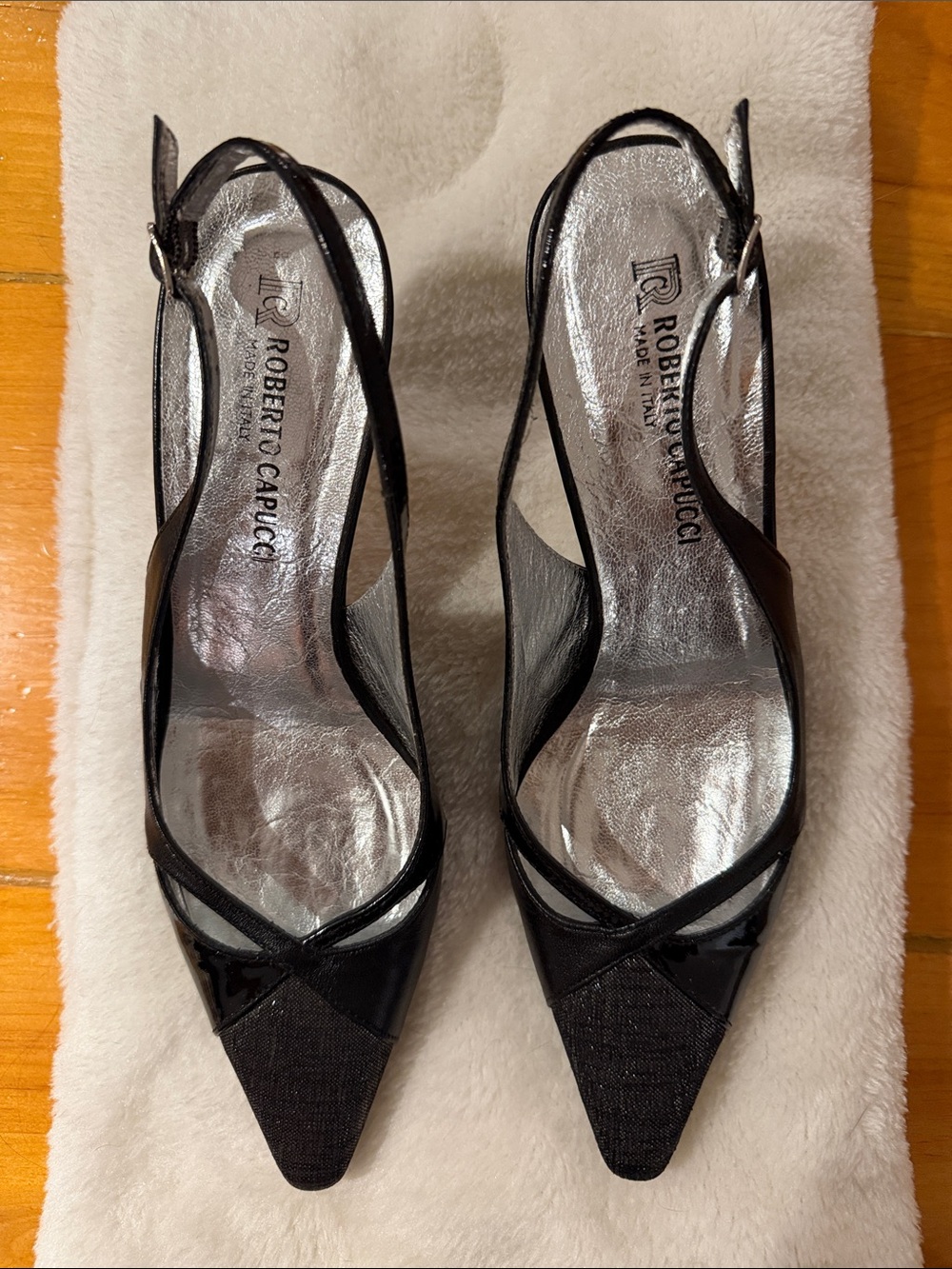 Black Pointed Slingback Pumps